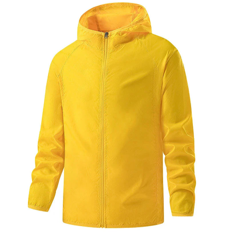 Unisex Hiking Rain Jacket Waterproof Windbreaker with Sun Protection