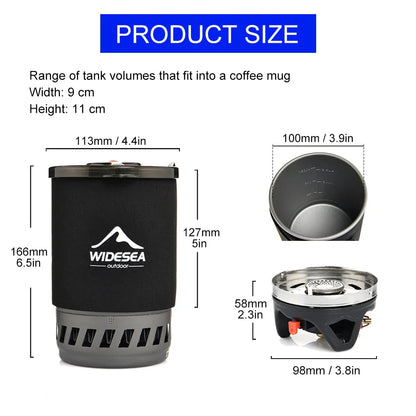 Camping Cooking Pot with Heat Exchanger for Gas Stoves