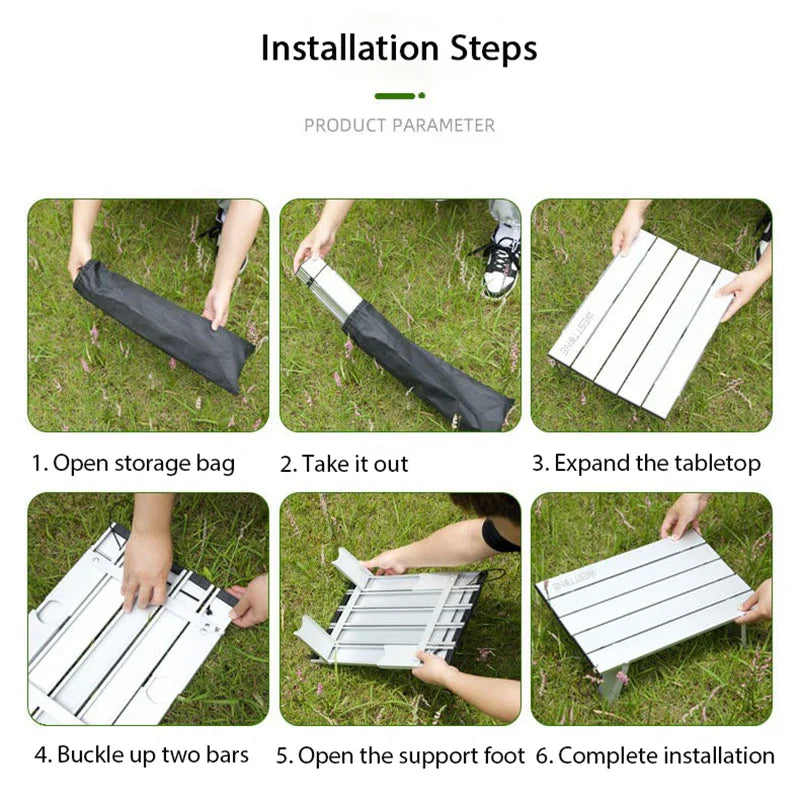 Ultralight Roll Up Folding Camping Table Portable Aluminium Alloy