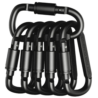 Carabiner Clip Set 6pcs Aluminum for Hiking and EDC - The PeakTrail