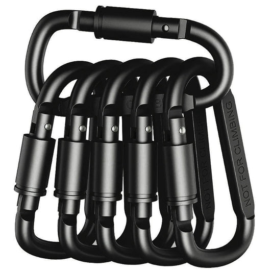 Carabiner Clip Set 6pcs Aluminum for Hiking and EDC - The PeakTrail