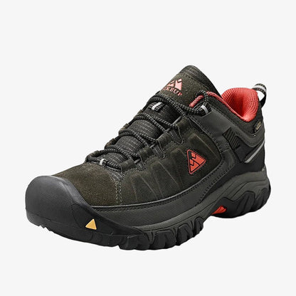 Men's Leather Hiking Shoes Trail Design with Rubber Sole - The PeakTrail