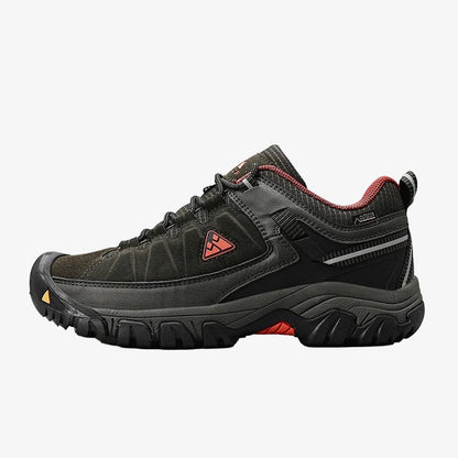 Men's Leather Hiking Shoes Trail Design with Rubber Sole - The PeakTrail
