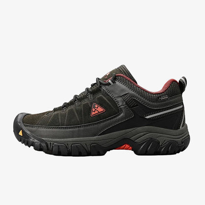 Men's Leather Hiking Shoes Trail Design with Rubber Sole - The PeakTrail