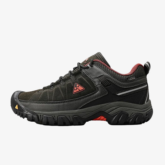 Men's Leather Hiking Shoes Trail Design with Rubber Sole - The PeakTrail