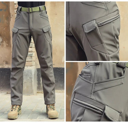 Men's Tactical Winter Pants Fleece - Lined Cargo for Hiking and Skiing - The PeakTrail