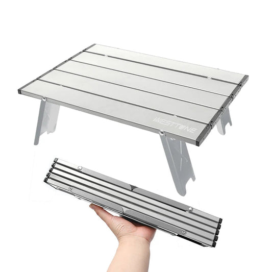 Mini Camping Table Ultralight Roll - Up Aluminum Design - The PeakTrail