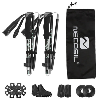 Trekking Poles Set 2pcs Ultralight Foldable for Hiking and Nordic Walking - The PeakTrail